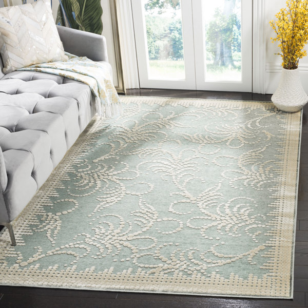 Martha Stewart Rugs Fountain Swirl Viscose Floral Rug & Reviews Wayfair